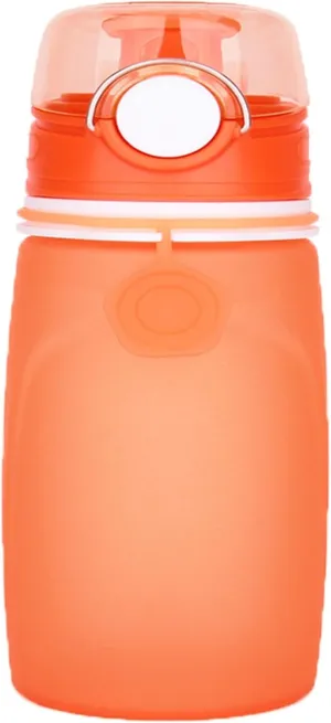 Silicone Foldable Water Bottle Cup Portable Sport Water Bottle Leakproof BPA Free Travel Water Bottles Gym Travel Camping Hiking Sport Outdoor Indoor Sport Travel Telescopic Cup(Orange,Large)