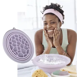 Silicone Ice Facial Folding Washbasin with Built-in Icetray Collapsible Facial Plunge Bowl for Home Ice Water Facials
