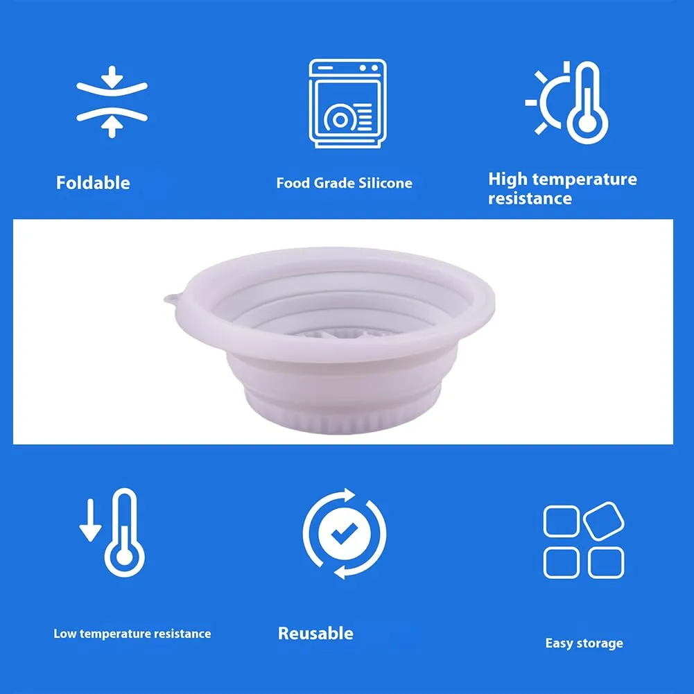 Silicone Ice Facial Folding Washbasin with Built-in Icetray Collapsible Facial Plunge Bowl for Home Ice Water Facials