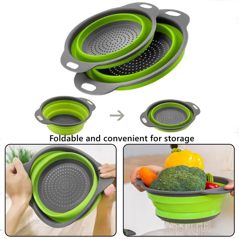 Silicone Round Collapsible Colander