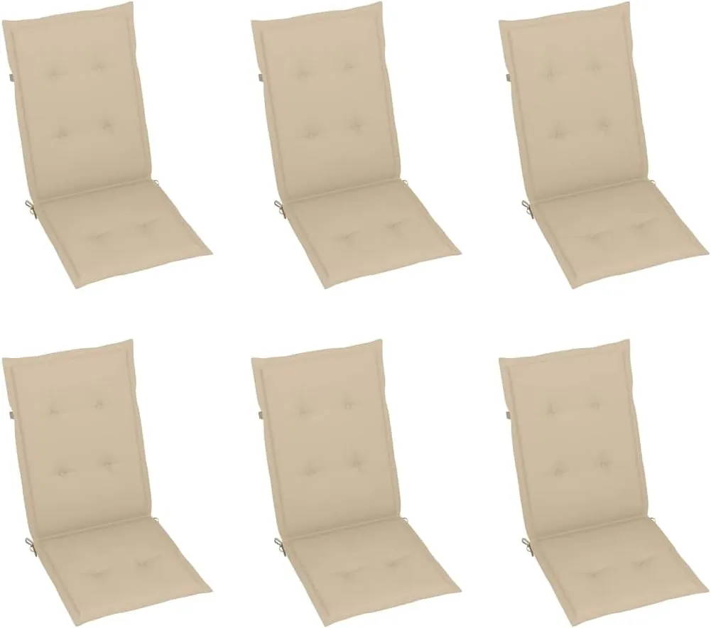 Sillas De Patio Camping Chairs Patio Chairs Lounge Chair - Folding Patio Chairs 6 pcs with Cushions Solid Acacia Wood for Outside Garden Park Beaches