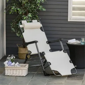 Single Beach Chair Outdoor Leisure Chair Folding Chair Camping Chair Reclining Chair Outdoor Scenery Chair, Suitable for Outdoor Camping
