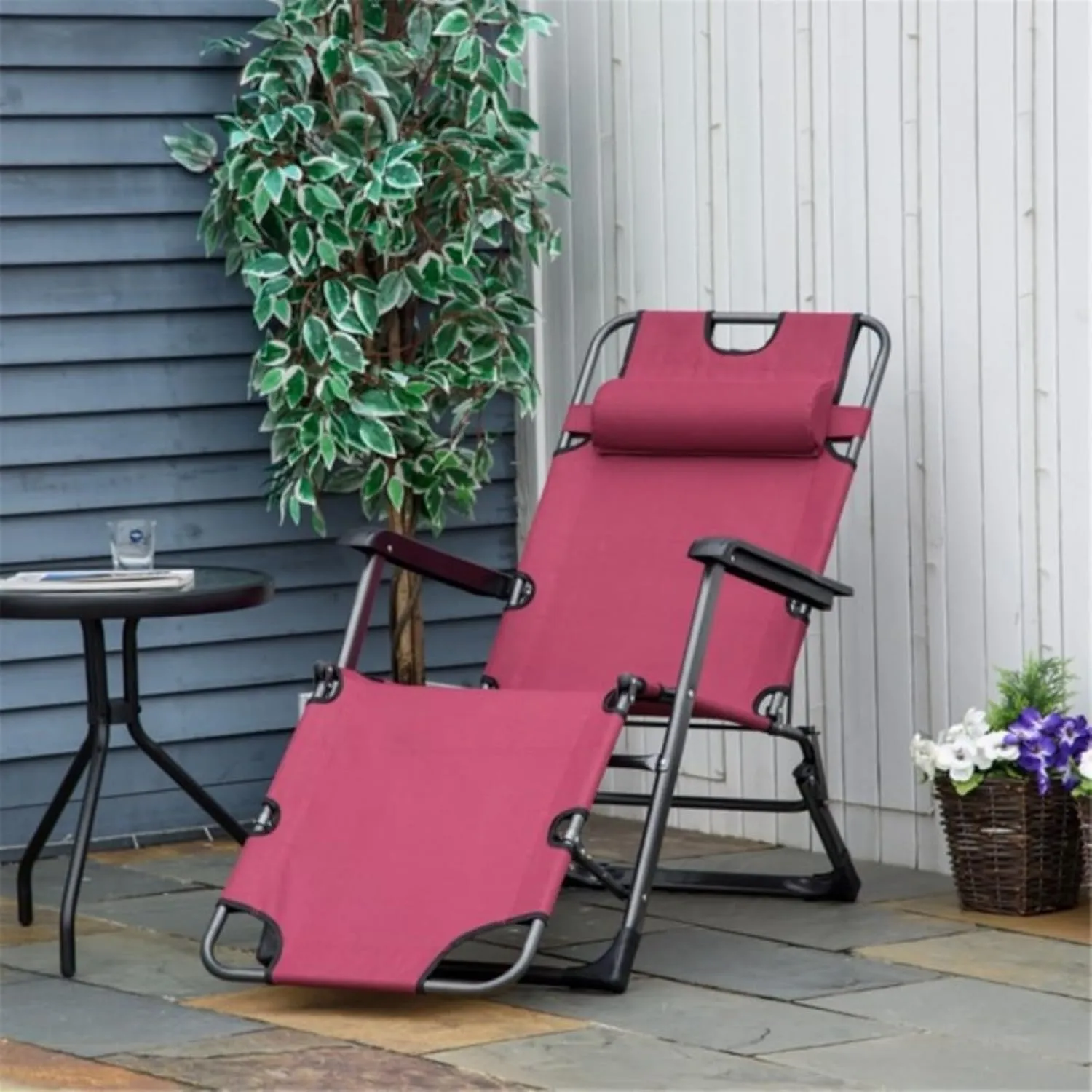 Single Beach Chair Outdoor Leisure Chair Folding Chair Camping Chair Reclining Chair Outdoor Scenery Chair, Suitable for Outdoor Camping