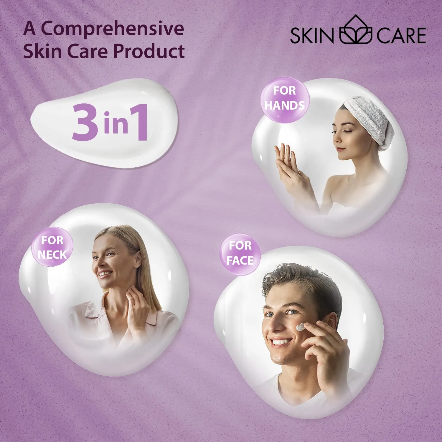 Skin Care Collagen 3-in-1 Moisturizer Face Cream, Neck and Hands - Treatment for Crepey Texture, Wrinkles and Sagging - Daily Lotion for All Skin Types - 16.9 fl. oz.