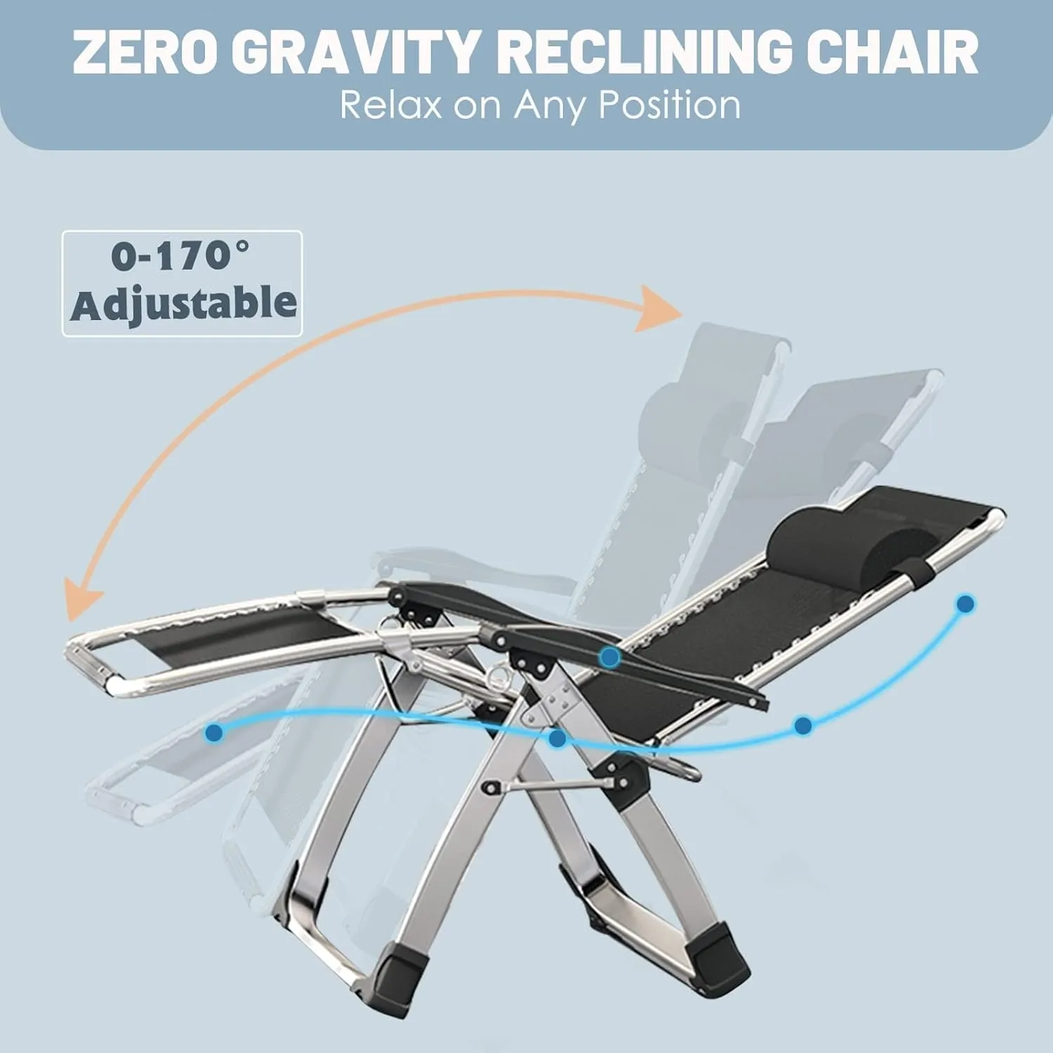 Slsy Comfy Folding Chair, Folding Reclining Lounge Chair with Removable Cushion for Living Room, Flexible Patio Recliner Folding Chairs for Indoor and Outdoor