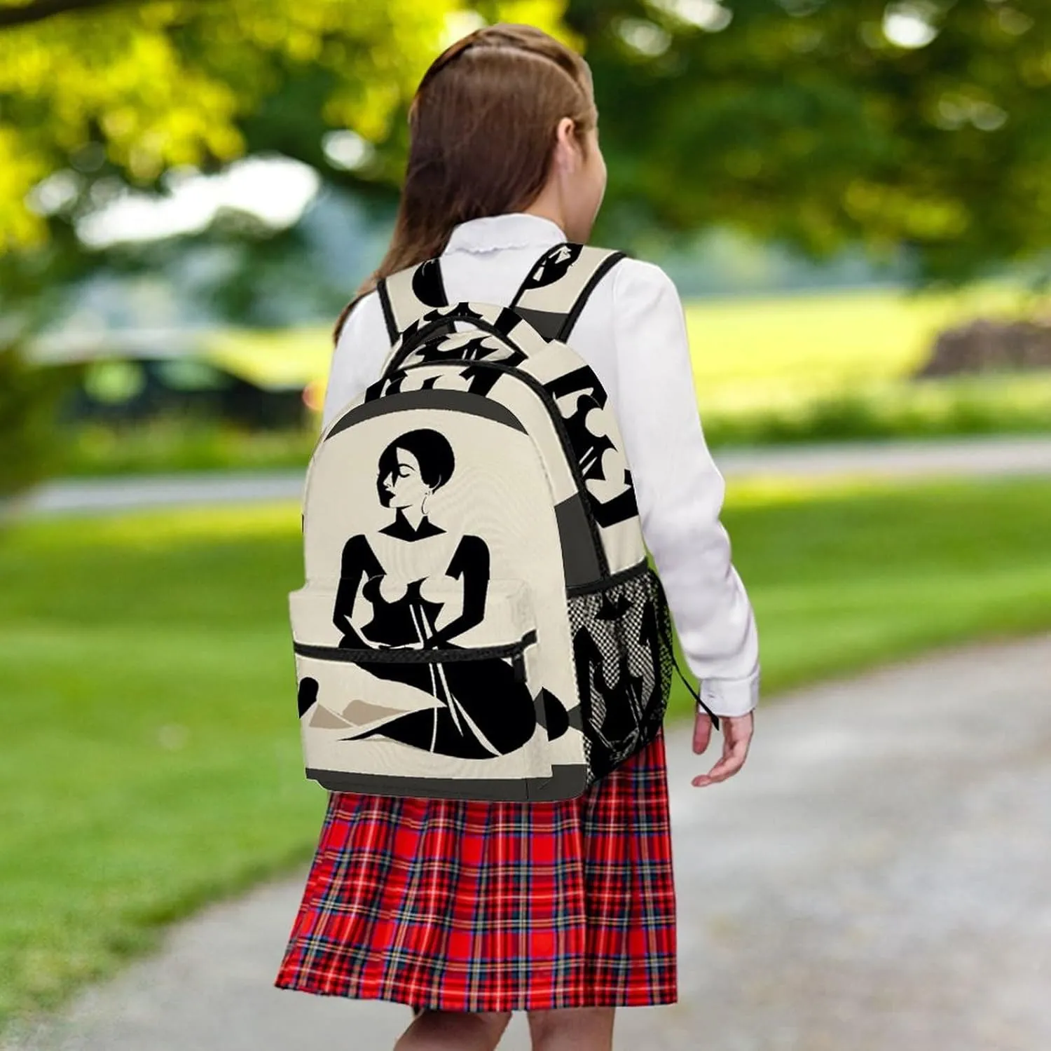 Small Backpacks Personalized Elegant Illustration Printing Travel Bag Lightweight Travel Backpack For Women Men