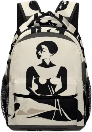 Small Backpacks Personalized Elegant Illustration Printing Travel Bag Lightweight Travel Backpack For Women Men
