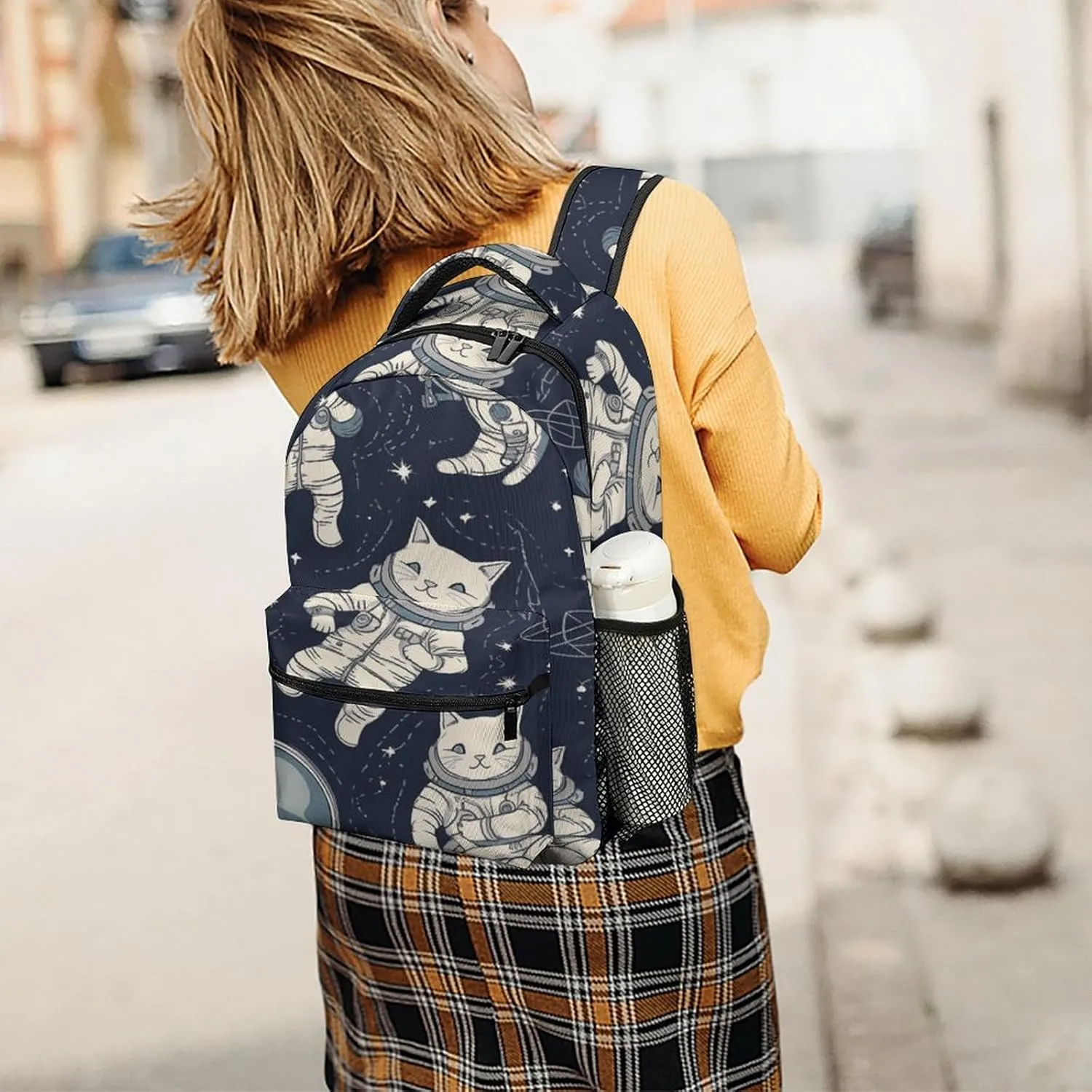 Small Backpacks Personalized Fun Astronaut Printing Travel Bag Lightweight Travel Backpack For Women Men