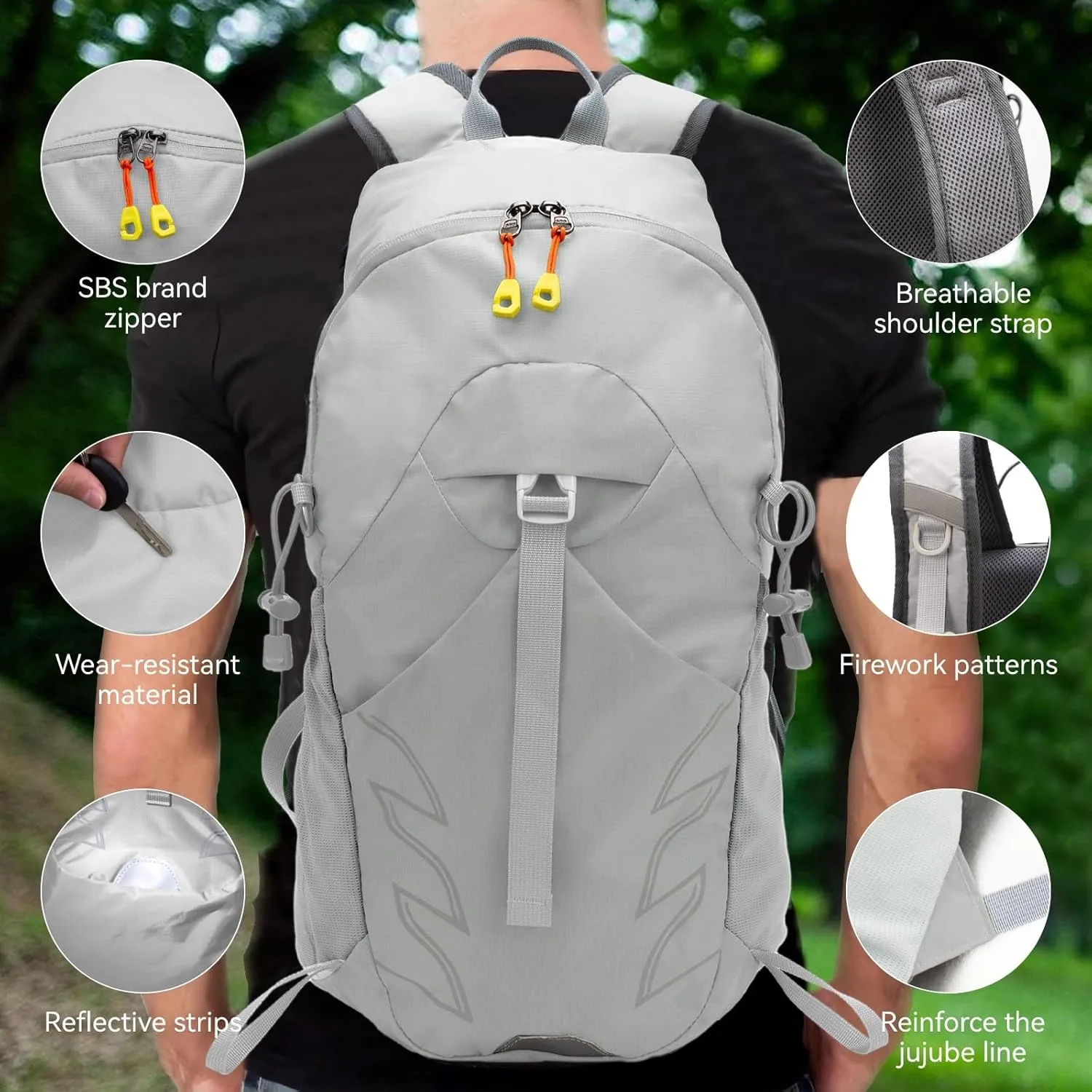 Small Lightweight Hiking Backpack，20L Foldable Hiking Daypack Cycling Hydration Backpack Travel Camping Bag