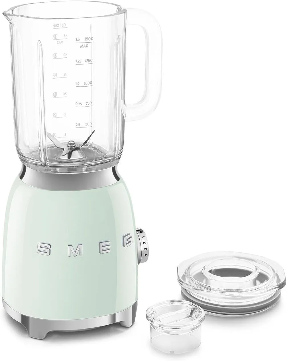 SMEG BLF03 Retro Style Blender – 600W Countertop Blender with 48 oz BPA-Free Jug, 3 Speeds   Pulse, Ice Crush & Smoothie Functions – 50s-Inspired Design-Pastel Green