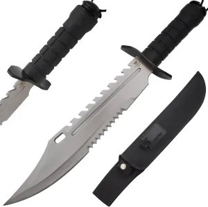 Snake Eye Tactical Fix Blade Rambo Style Survival Hunting Outdoor Knife With Nylon Sheath (Black)