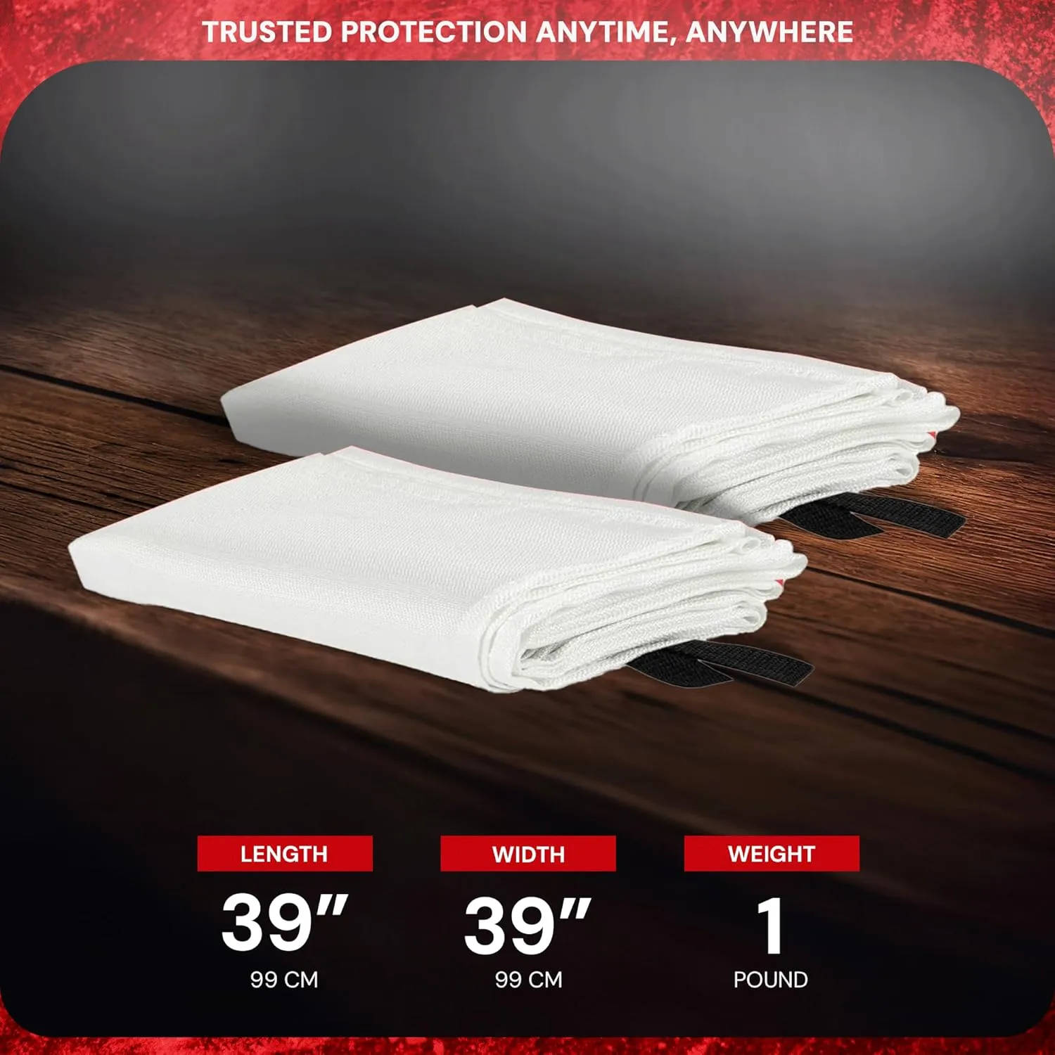 Snow Joe SupplyAID 2 Pack Emergency Fire Blanket for Camping Gear and Safety Supplies, White