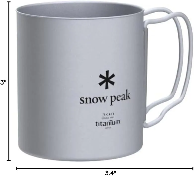 Snow Peak Double Wall Titanimum Insulated Mug, Lightweight, Durable, Camping, 300ml