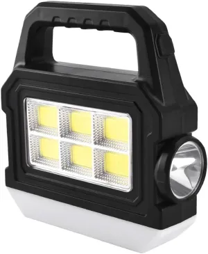 Solar Rechargeable Handheld Lantern USB Charging Multi-Functional Flashlight with Side Light Camping Lantern Portable Outdoor Light