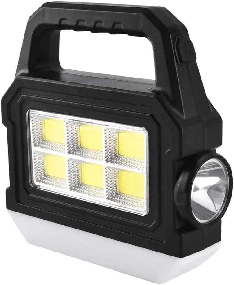 Solar Rechargeable Handheld Lantern USB Charging Multi-Functional Flashlight with Side Light Camping Lantern Portable Outdoor Light