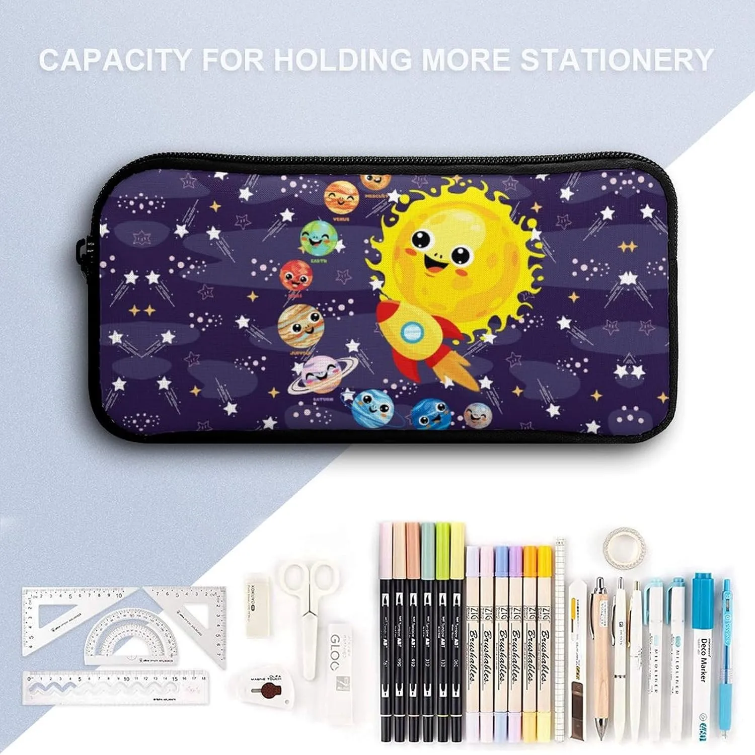 Solar System Backpack with Lunch Box & Pencil Case for Kids Girls Boys School, 16 Inch Cute Planet Bookbag, School Backpack for Students Children, Lightweight, Large Capacity