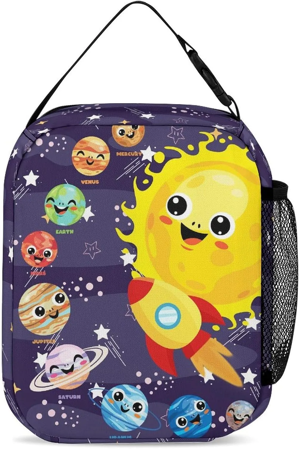 Solar System Backpack with Lunch Box & Pencil Case for Kids Girls Boys School, 16 Inch Cute Planet Bookbag, School Backpack for Students Children, Lightweight, Large Capacity