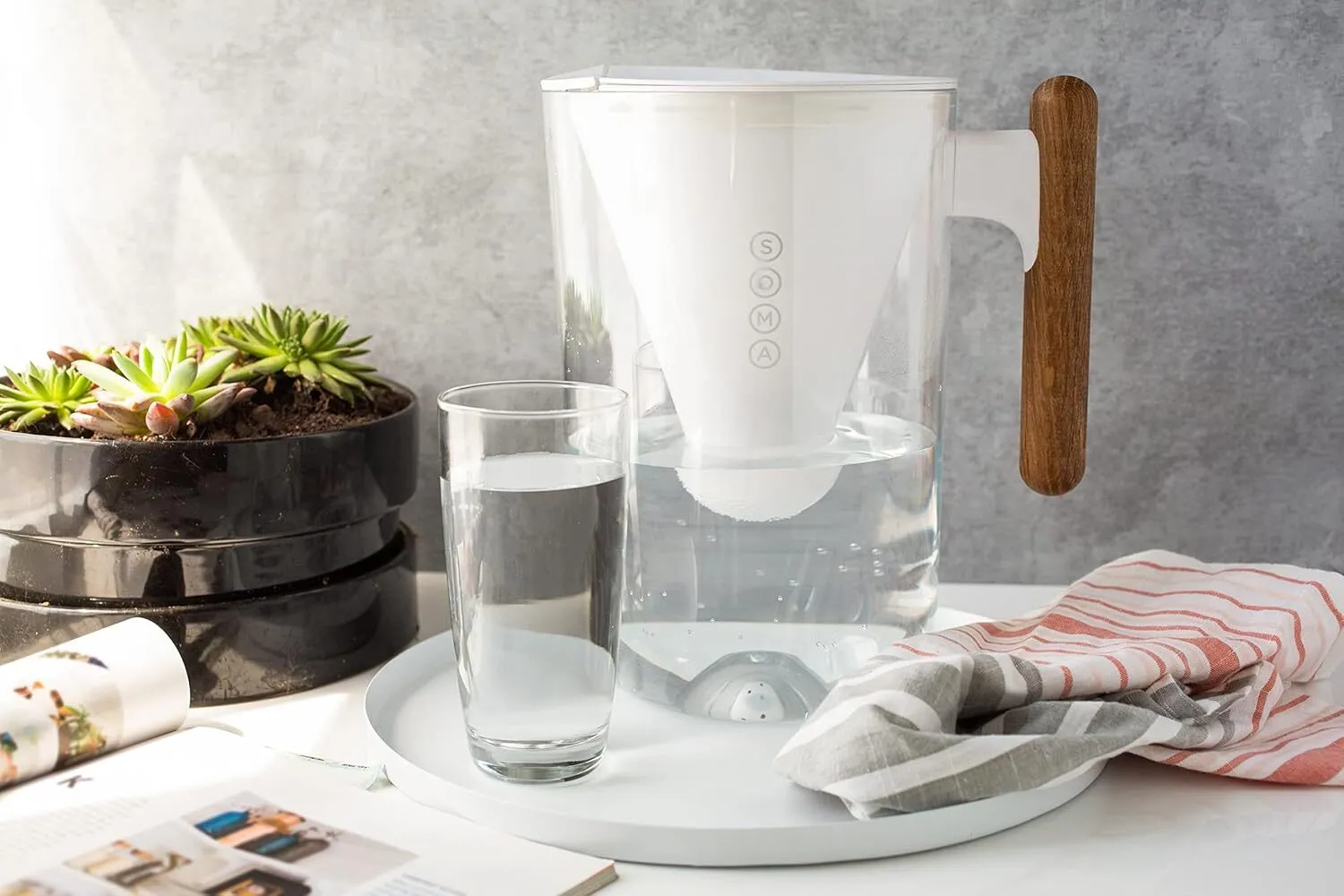 Soma 2.3L Water Filter Jug Bottle Pitcher BPA Free in White
