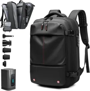 Space Vac Pro Backpack, Space Vac Backpack, 60L Large Vacuum Travel Back Pack With Pump, Flight Approved 13x8x19 in (Black)