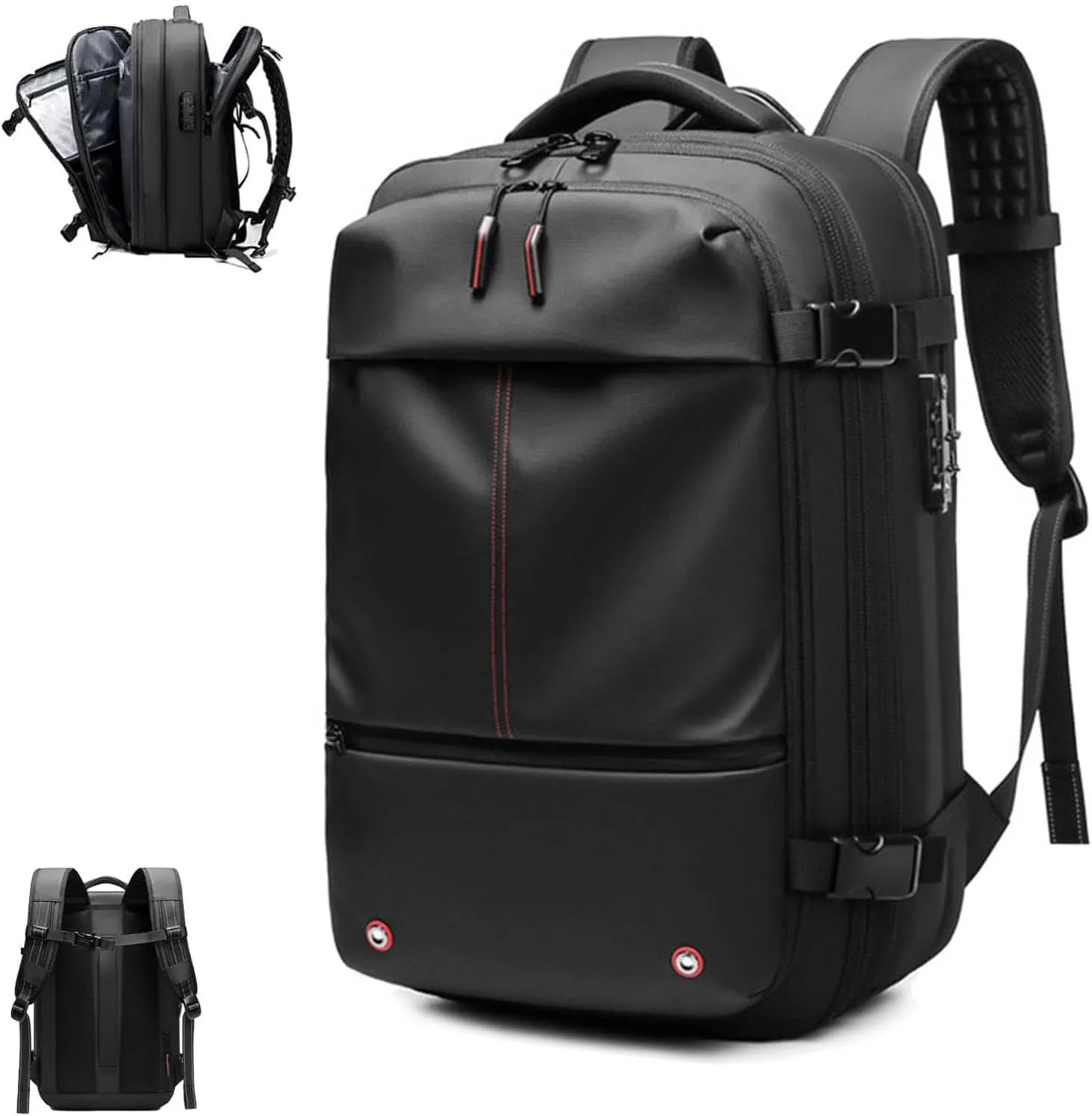 Space Vac Pro Backpack, Vacuum Backpack Travel with Pump, 60l Large-Capacity Travel Expandable with Compression (Black)