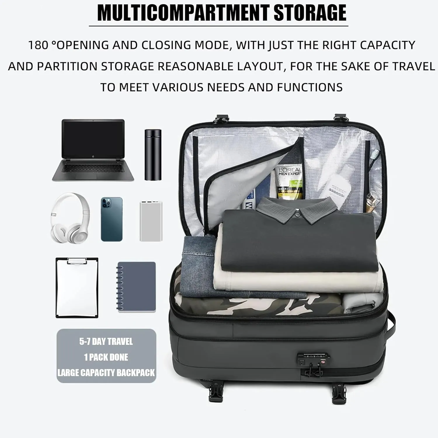 Space Vac Pro Vacuum Backpack Travel Bag,Voyagevac Vacuum Air Seal Compression Travel Expandable Backpack (Black)