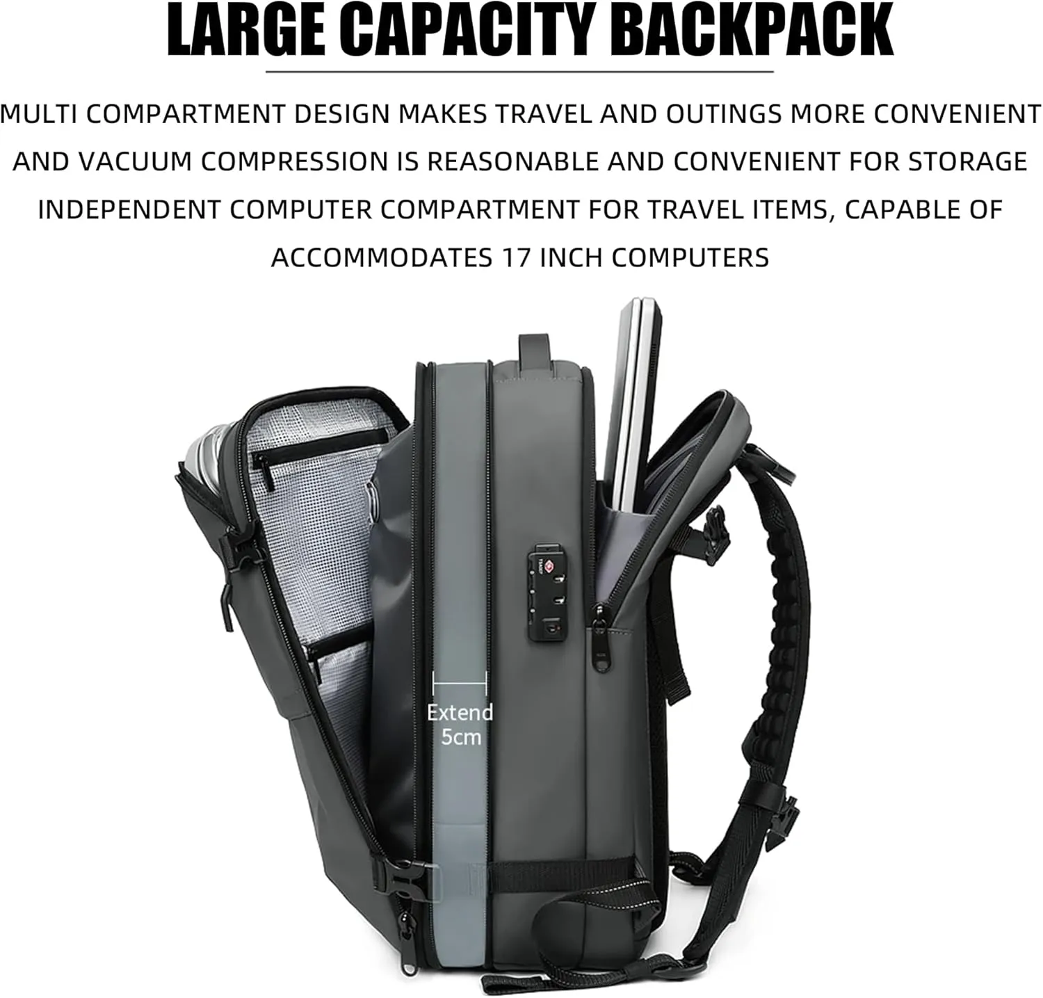 Space Vac Pro Vacuum Backpack Travel Bag,Voyagevac Vacuum Air Seal Compression Travel Expandable Backpack (Blue)