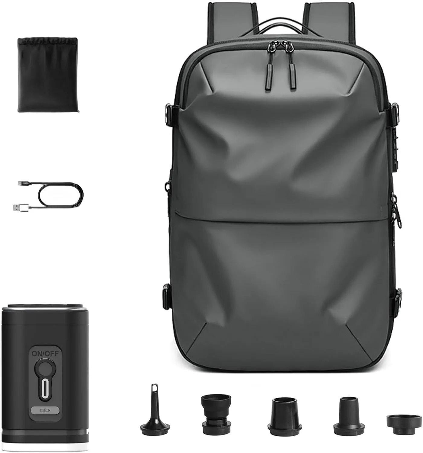 Space Vac Pro Vacuum Backpack Travel Bag,Voyagevac Vacuum Air Seal Compression Travel Expandable Backpack (Dark Gray)