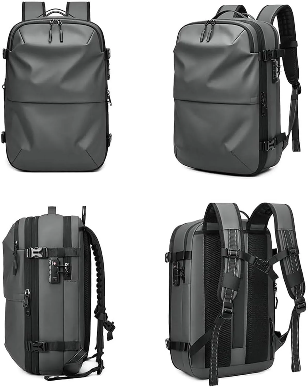 Spacevac Pro Backpack, Space Vac Pro Backpack, 60l Expandable Vacuum Compression Backpacks for Airplane Carry on Size (Black-A)