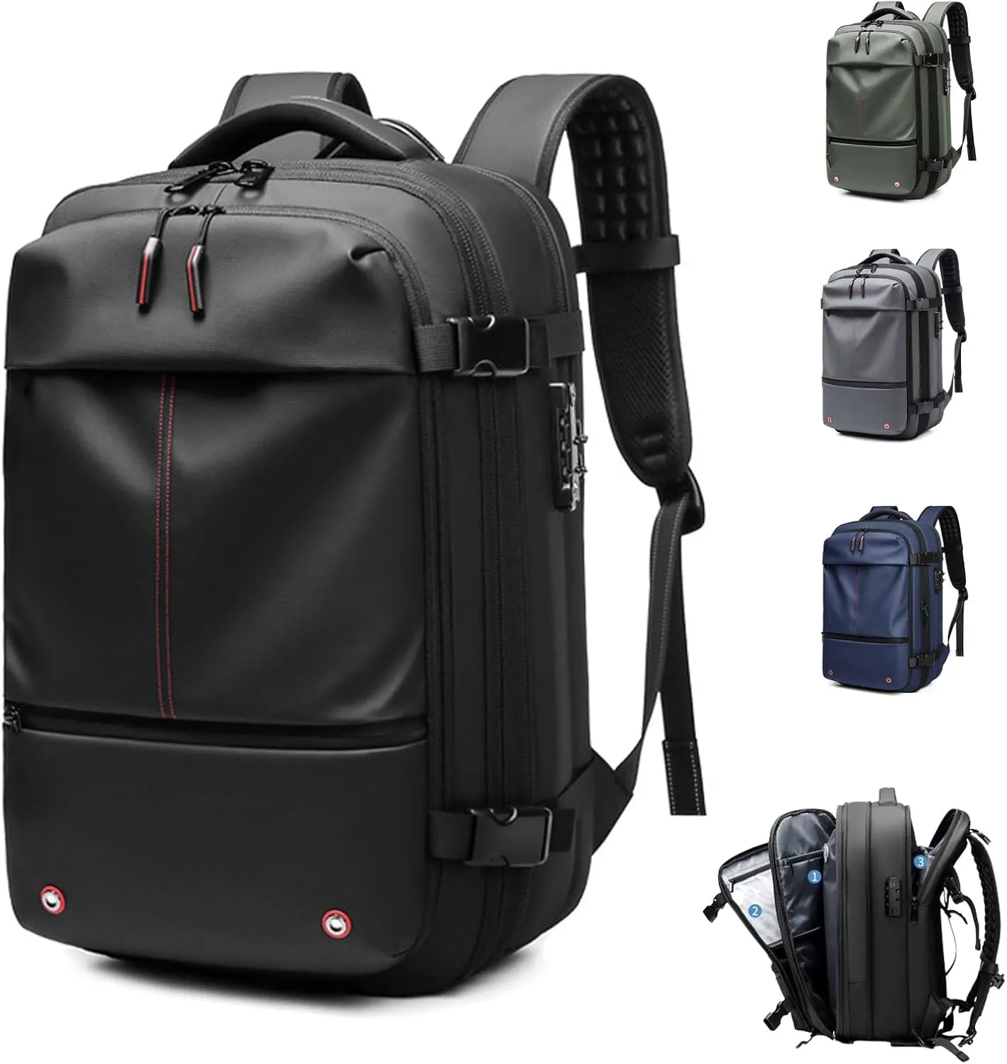 Spacevac Pro Backpack, Space Vac Pro Vacuum Compression Travel Backpack, Multifunctional Expandable Large Capacity Travel Backpack with Pump (Black)