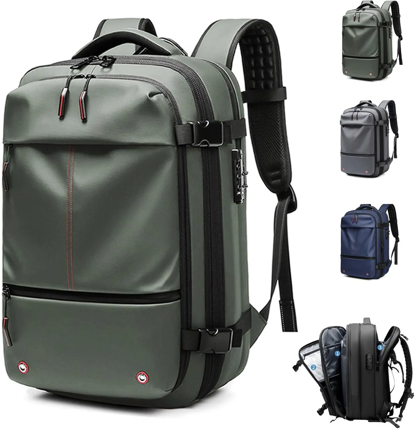Spacevac Pro Backpack, Space Vac Pro Vacuum Compression Travel Backpack, Multifunctional Expandable Large Capacity Travel Backpack with Pump (Green)