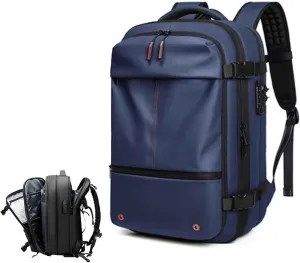 Spacevac Pro Backpack, Spacevac Backpack with Pump, Vacuum Compression 60 Liters Expandable Travel Backpacks (Blue, no pump)