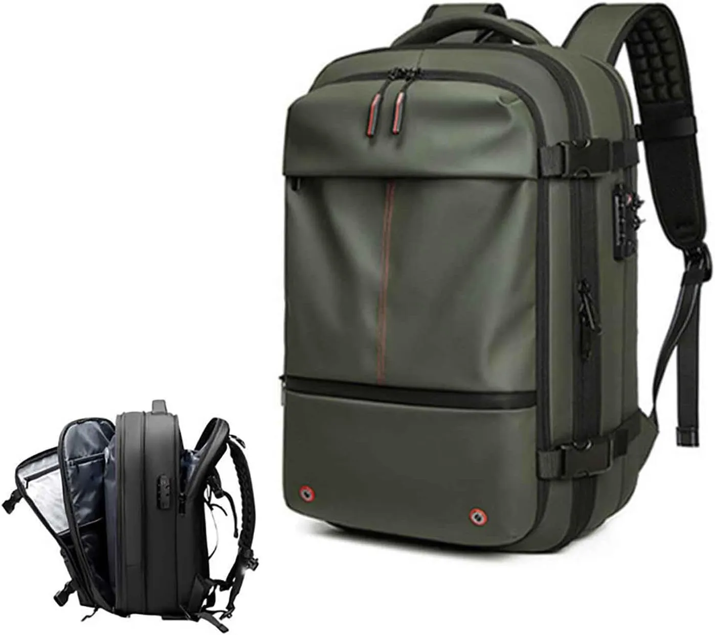 Spacevac Pro Backpack, Spacevac Backpack with Pump, Vacuum Compression 60 Liters Expandable Travel Backpacks(Green, no pump)