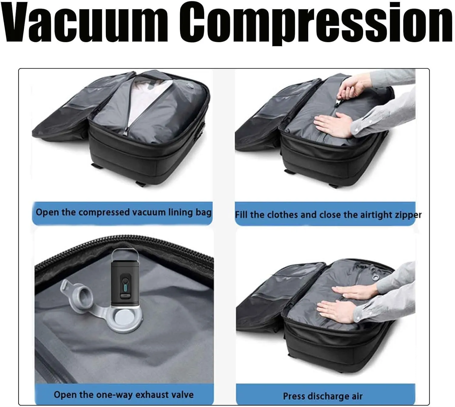 Spacevac Pro Backpack, Spacevac Backpack with Pump, Vacuum Compression 60 Liters Expandable Travel Backpacks(Green, no pump)
