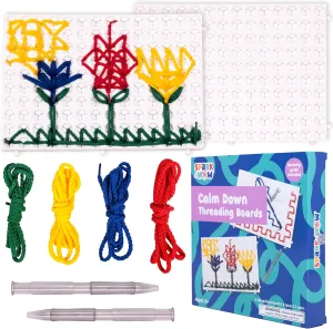 SPARK & WOW Calm Down Threading Boards | Set of 2 | Sensory Board for Calming Corner | Social Emotional Learning Activities | Occupational Therapy Toys