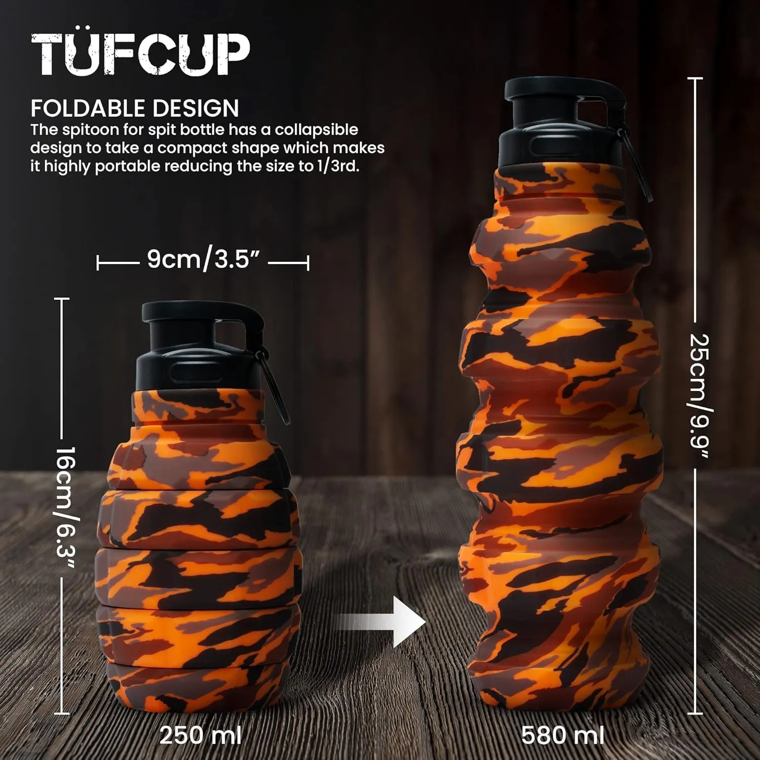 Spit Cup Spittoon for Chewing, Portable Reusable Spit Dipping Cup with Lid, Collapsible Spill Resistant Leak Proof Silicone Body Travel Spitter