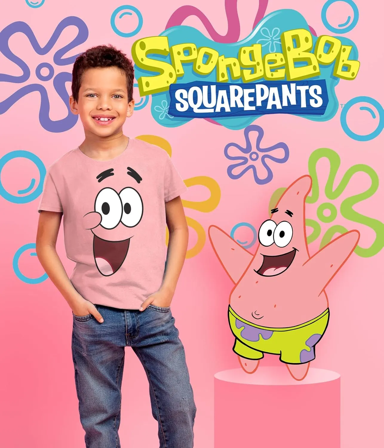 Spongebob Squarepants Graphic T-Shirt (Sets) Patrick Star Squidward Plankton Gary Outfit Tee Toddler/Birthday to Kids Clothes