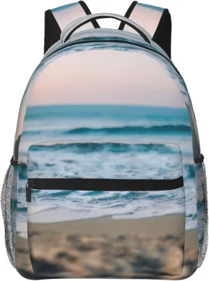SSIMOO Beach And Sea Leisure Lightweight Double-Shoulder Backpack,Simple Canvas, And Spacious Design