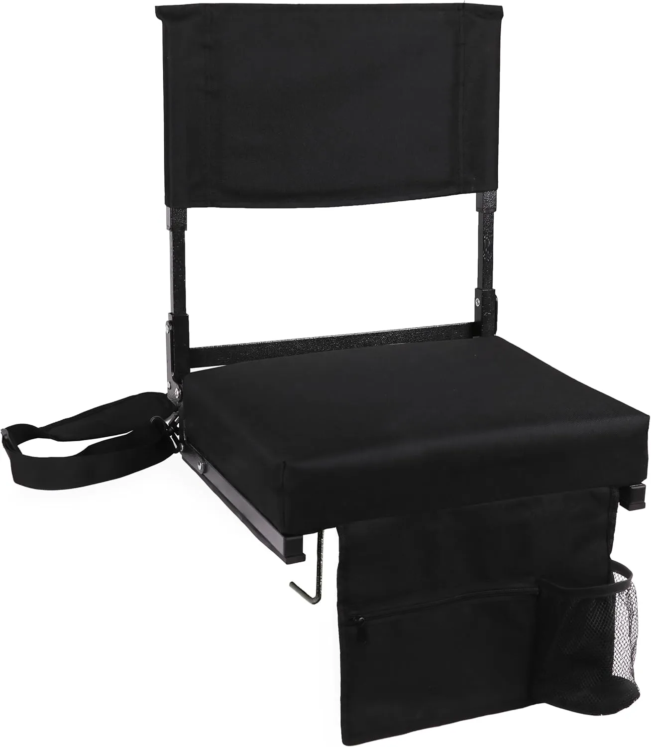 Stadium Seat with Back Support Bleacher Chair with Back and Cushion High Back Includes Shoulder Strap and Cup Holder