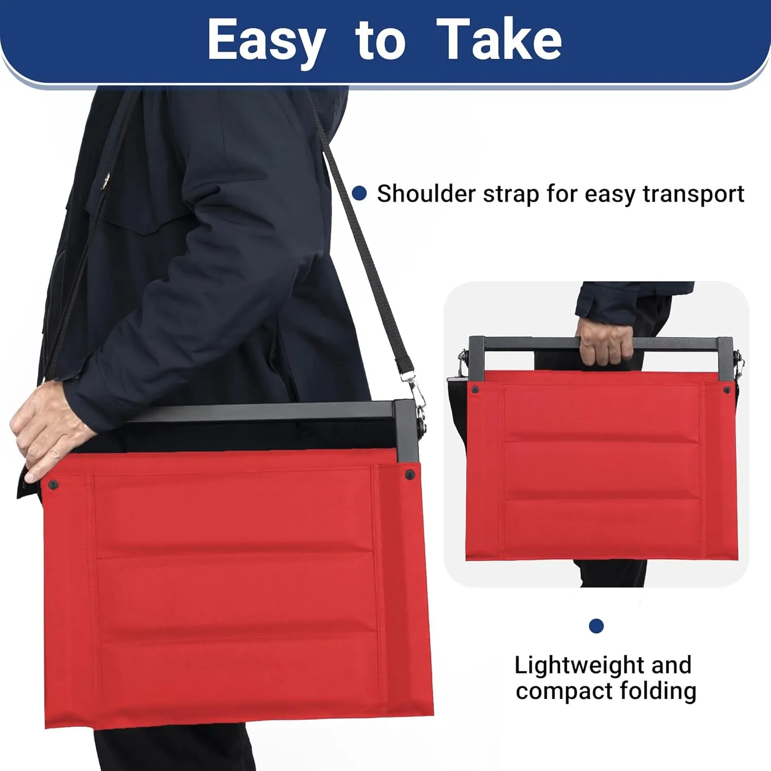 Stadium Seats for Bleachers with Back Support, Portable Bleacher Seats with Thick Padded Cushion and Shoulder Strap, Wide Stadium Seat Chair Includes Hooks, Cup Holder and Side Pocket