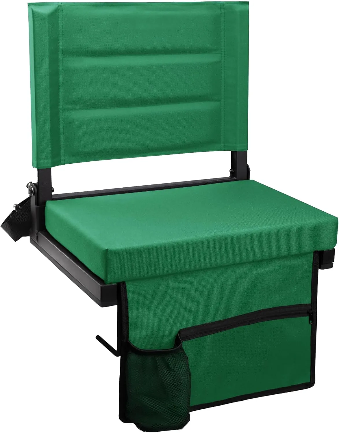 Stadium Seats for Bleachers with Back Support, Portable Bleacher Seats with Thick Padded Cushion and Shoulder Strap, Wide Stadium Seat Chair Includes Hooks, Cup Holder and Side Pocket