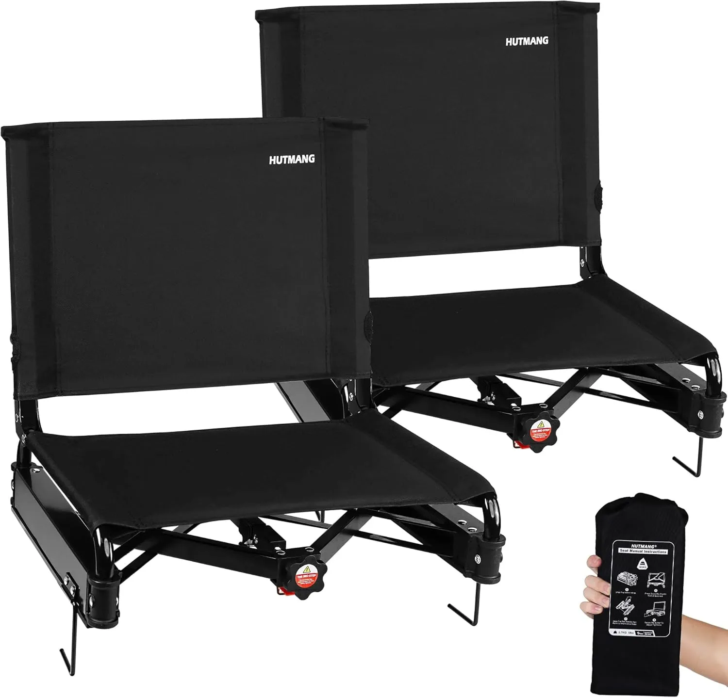 Stadium Seats for Bleachers with Back Support,Stadium Seating for Bleachers with Comfy Padded Active Foam Backs,Portable Folding Stadium Chair with Shoulder Strap,Bleacher Chairs with Back