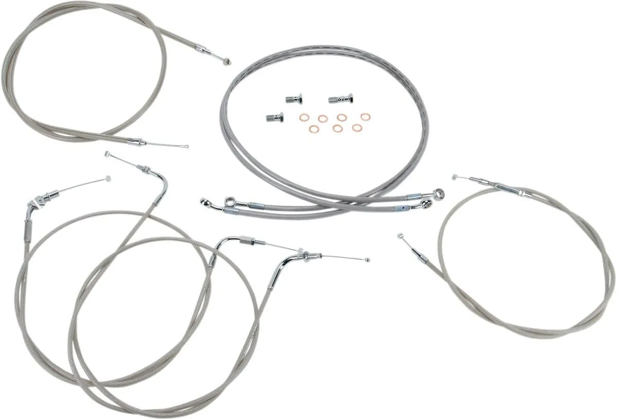 Stainless Handlebar Cable and Line Kit for 12"-14" Bars BA-8042KT-12