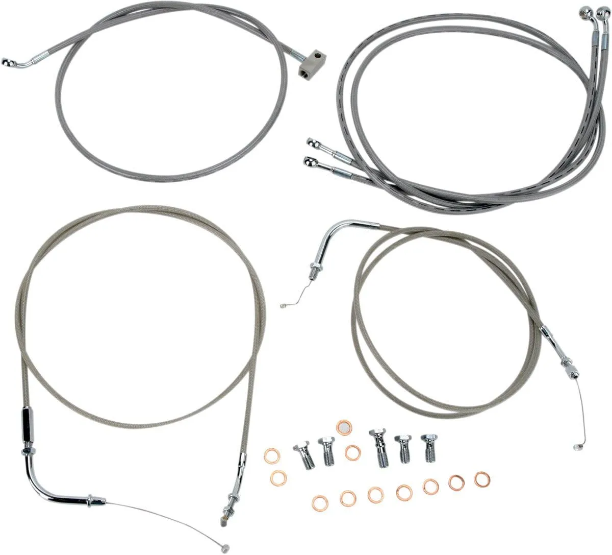 Stainless Handlebar Cable and Line Kit for 18"-20" Bars BA-8059KT-18