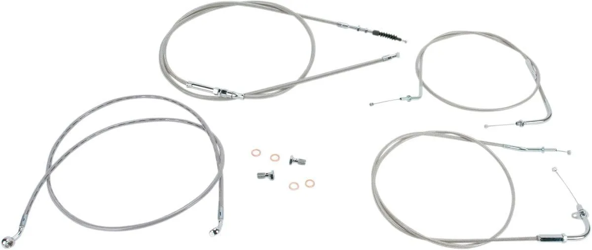 Stainless Handlebar Cable and Line Kit for15&Prime,-17&Prime, Bars BA-8074KT-16