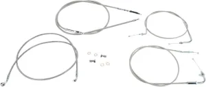 Stainless Handlebar Cable and Line Kit for15&Prime,-17&Prime, Bars BA-8074KT-16