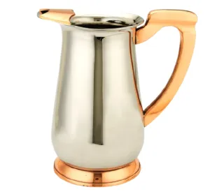 Stainless Steel Copper Handle Maharaja Jug Pitcher, 1.9 Liters, Two-Tone