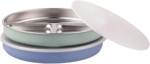 Stainless Steel Divided Plates   Silicone Sleeve and Storage Lid | Baby, Toddler, Kids | Dinner & Snack Plates | 2 Pack