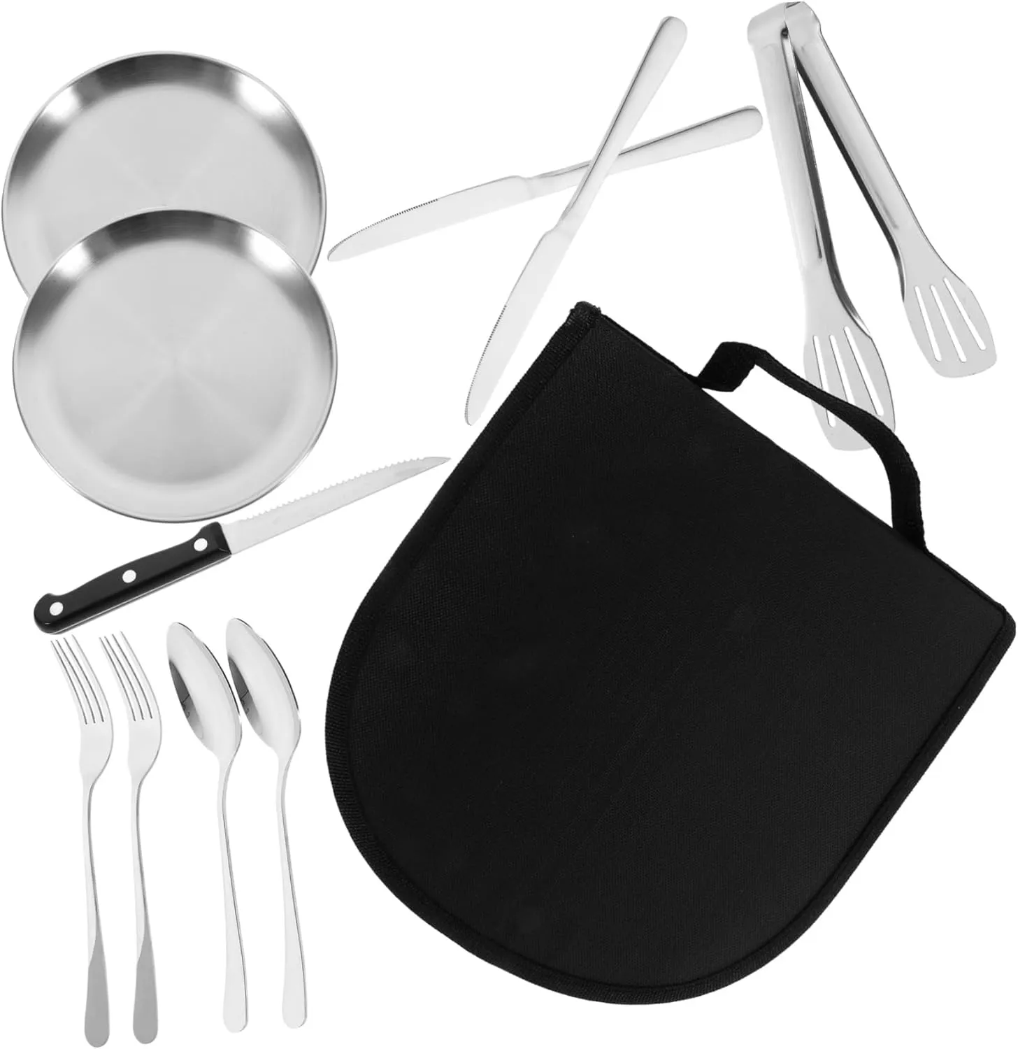 Stainless Steel Forks Spoon Set 10 Pieces Dinnerware Tools for Outdoor Camping Steak