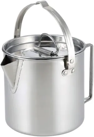 Stainless Steel Kettle Folding Handle Camping Hung Pot Portable Coffee Pot Picnic Cooker 1.2L Teapot Cooking Accessory