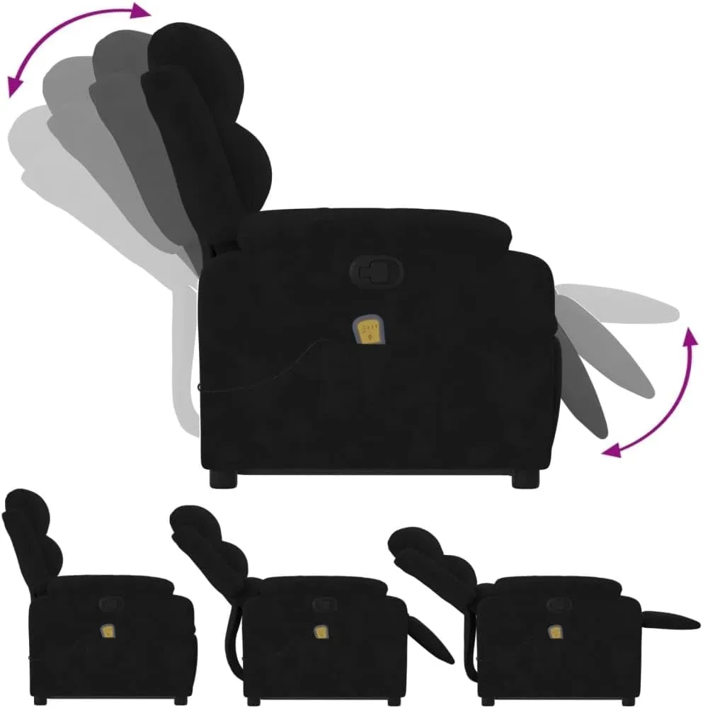 Stand up Massage Recliner Chair Black VelvetLounge Chair Comfy Chair Living Room Chair Suitable for Decks, Living Rooms, and patios.